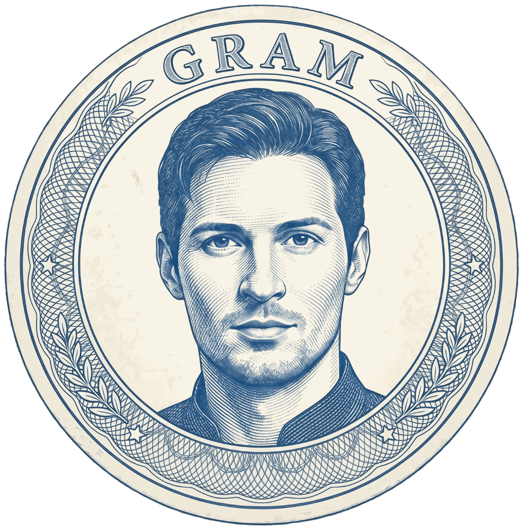 The GRAM coin — Durob engraved on the money